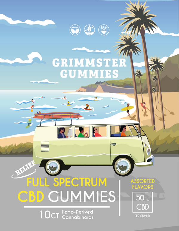Grimmster CBD Full Spectrum Gummies – 5 pack – 50 Gummies - 15% Savings