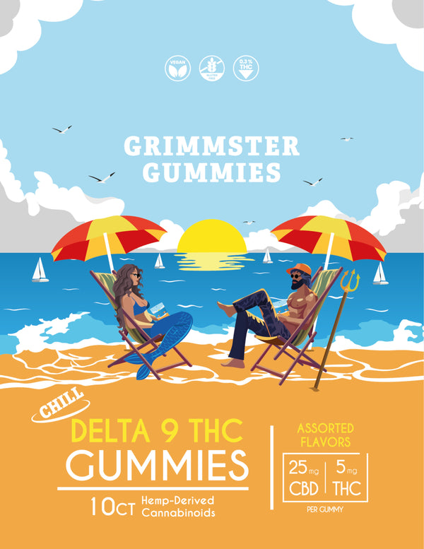 Grimmster CBD/THC Gummies – 5 pack – 50 Gummies - 15% Savings