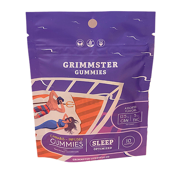 Grimmster CBN/DELTA 9 THC – Sleep Gummies – 5 pack – 50 Gummies